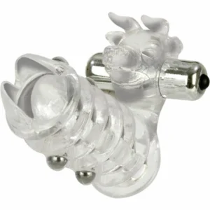 CalExotics El Toro Enhancer With Beads - Transparent Silicone Ring & Vibrating System