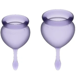 Satisfyer Feel Good Menstrual Cup Set Purple 15ml & 20ml Medical Silicone