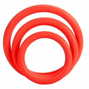 CalExotics Tri-Rings Set Red - Silicone Anatomical Rings, 3 Sizes