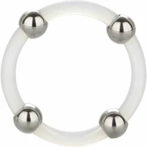 CalExotics Steel Beaded Silicone System Ring L 3.75cm Black
