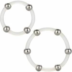 CalExotics Steel Beaded Silicone Ring Set L & XL - Durable System