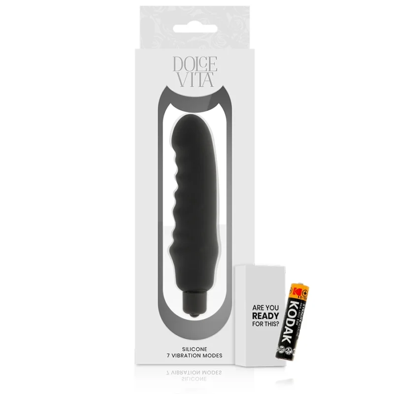 Dolce Vita Genius Black Silicone Intimate Massager 7 Modes 150mm