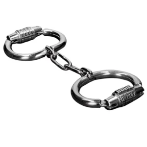 Metal Hard Handcuffs with Adjustable Combination Lock, Stainless Steel