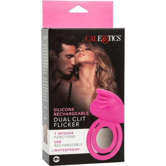 CalExotics Dual Flicker Enhancer Silicone Intimate Ring USB Rechargeable