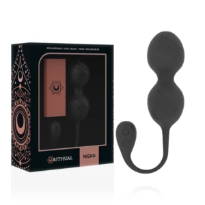 Rithual Nisha Rechargeable Kegel Trainer Black - 10 Modes, Medical Silicone