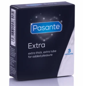 Pasante Extra Premium Extra Thick Latex Condoms 3-Pack, 52mm, Natural Colour