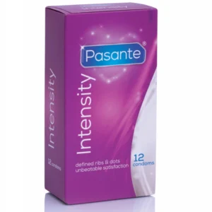 Pasante Ribs & Dots Intensity 12pcs - Textured Latex Condoms, 52mm