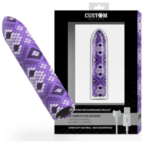 Custom Bullets Snake Magnetic Rechargeable Mini Massager Purple 6.25cm