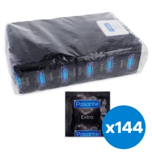 Pasante Extra Condoms 144-Pack | Enhanced Thickness, Lubricated, CE Marked