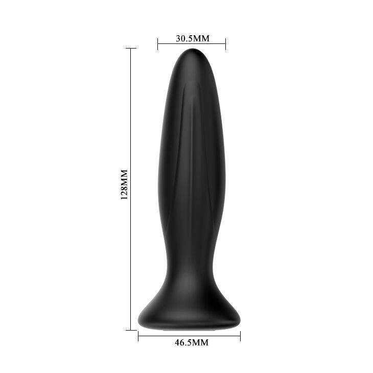 Mr. Play Black Rechargeable Anal Plug | 12-Mode Vibrating Silicone System