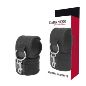 Darkness Neoprene Adjustable Handcuffs with Soft Inner Lining Black