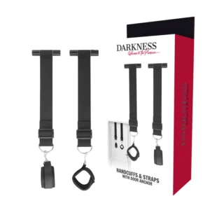 Darkness Adjustable Door Restraint System with Neoprene Cuffs Black