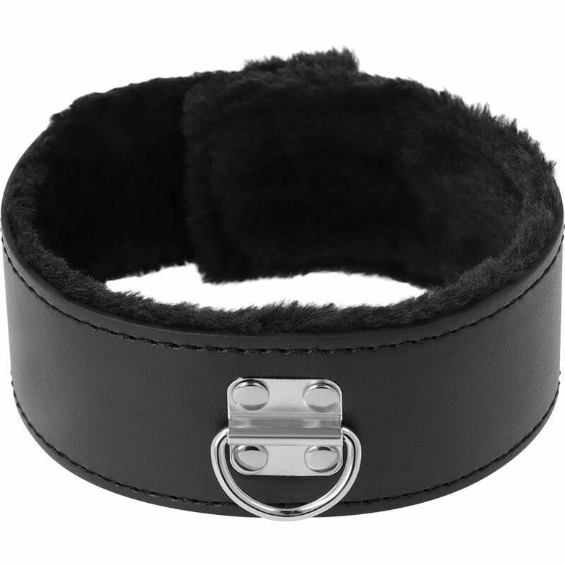 Darkness Lined Adjustable Collar with Titanium Chain Black