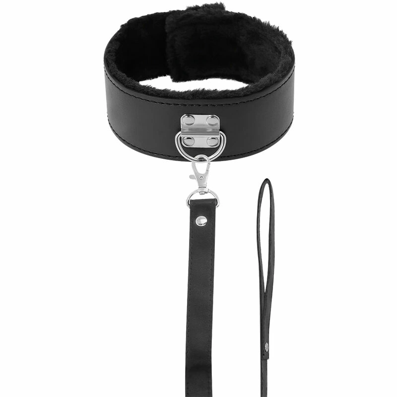 Darkness Lined Adjustable Collar with Titanium Chain Black