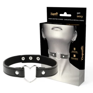 Coquette Chic Desire Vegan Leather Heart Accessory Collar Adjustable