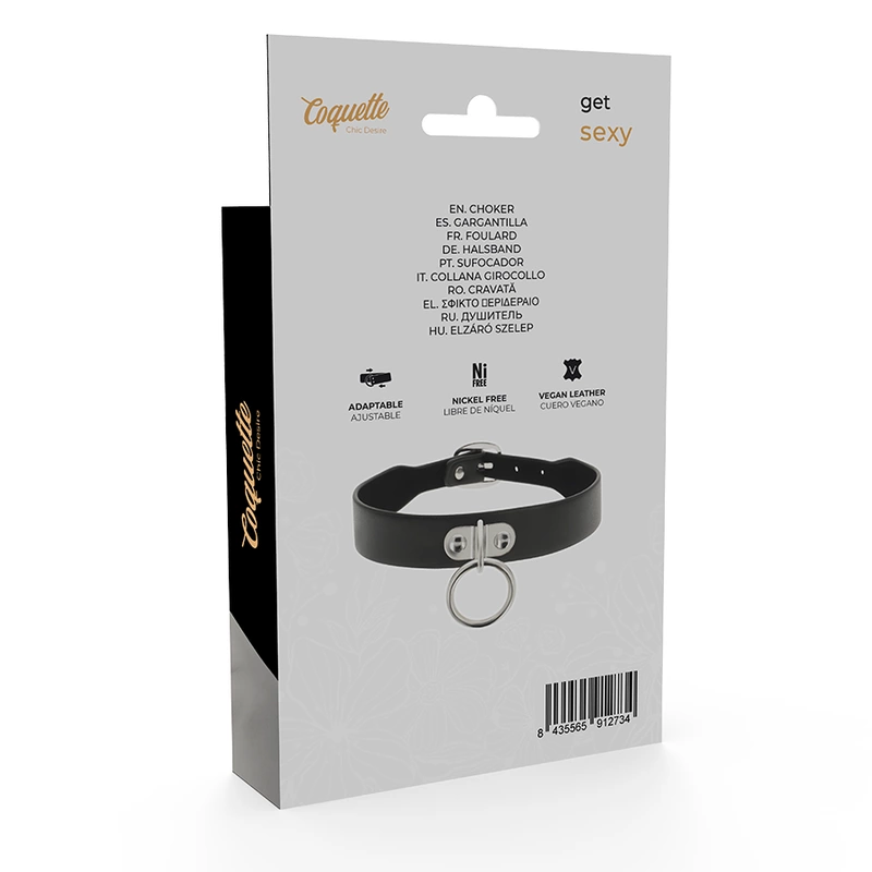 Coquette Chic Desire Vegan Leather Adjustable Collar - Elegant Accessory 43cm