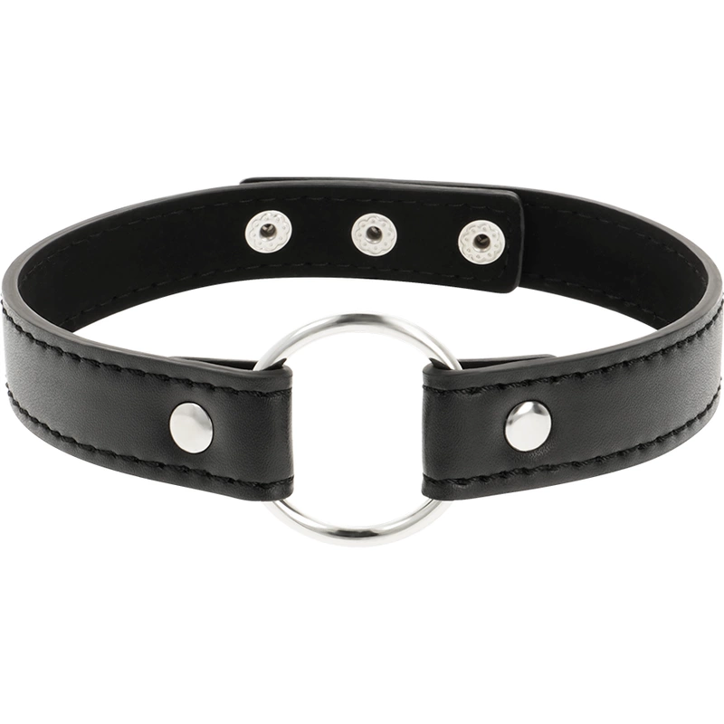 Coquette Chic Desire Vegan Leather Adjustable Necklace 38cm Black