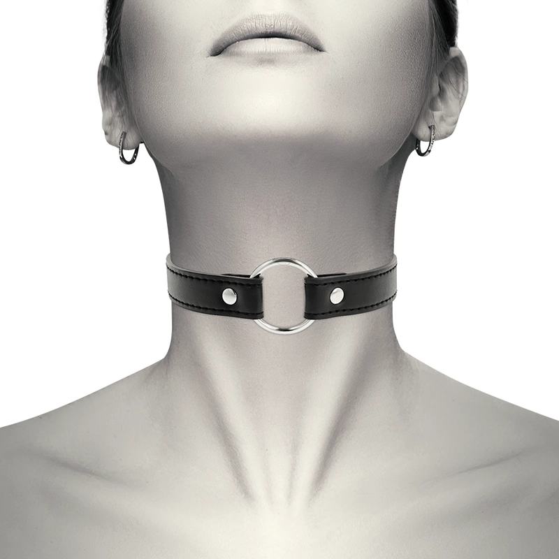 Coquette Chic Desire Vegan Leather Adjustable Necklace 38cm Black