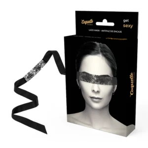 Coquette Chic Desire Lace Eye Mask Black - Elegant Sensory Accessory