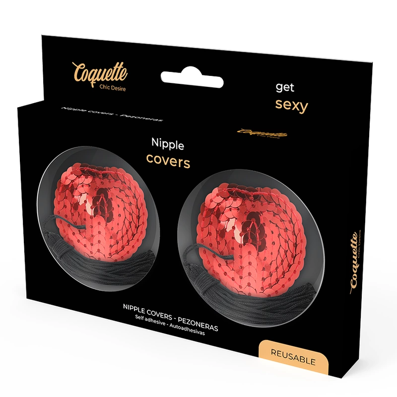 Coquette Chic Desire spenelių dangteliai raudoni – elegantiškas lipnus rinkinys