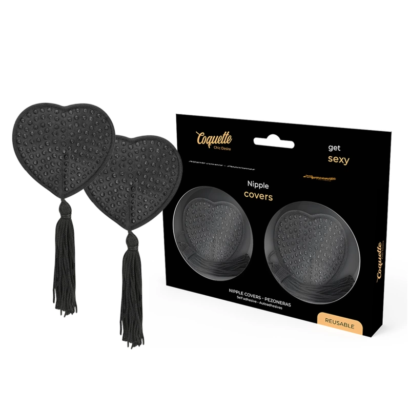 Coquette Chic Desire spenelių dangteliai juodi – elegantiškas lipnus rinkinys