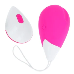 OHMAMA Textured Vibrating Egg 10 Modes Pink & White USB Rechargeable