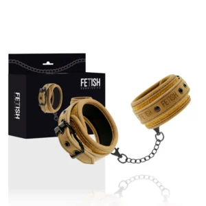 Fetish Submissive Origen Vegan Leather Handcuffs with Neoprene Lining