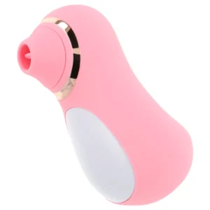 OHMAMA vibruojantis liežuvio intymus prietaisas 10 režimų, įkraunamas baltai aukso spalvos