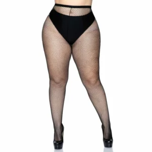Leg Avenue Plus Size Fishnet Pantyhose - Classic Black Mesh Design