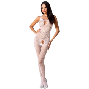 Passion BS078 Bodystocking White - Elegant Net Design, One Size