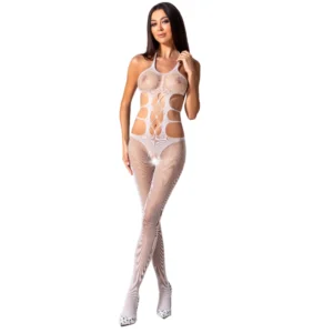 Passion BS084 White Bodystocking One Size - Lace & Mesh Design
