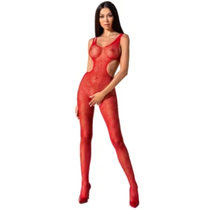 Passion BS085 Bodystocking Red Lace Mesh One Size