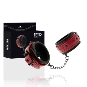 Fetish Submissive Dark Room Vegan Leather Handcuffs with Neoprene Lining