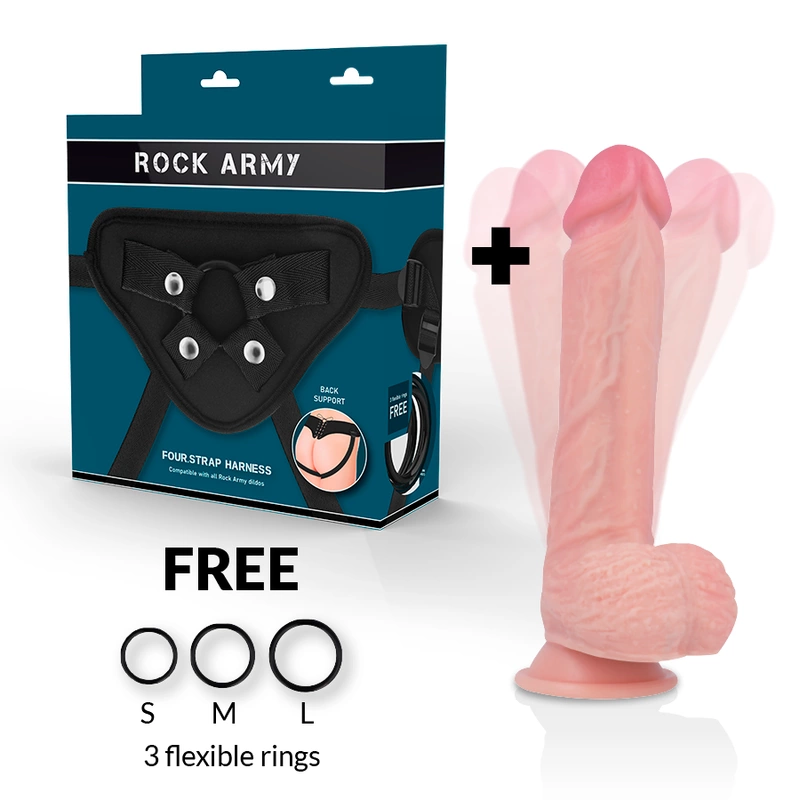 RockArmy Hawk Rotator Intimate System with Vibrating Harness 22 cm Black