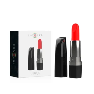 INTENSE Lippsy Compact Vibrating Lipstick Mini Massager Black 10 Modes