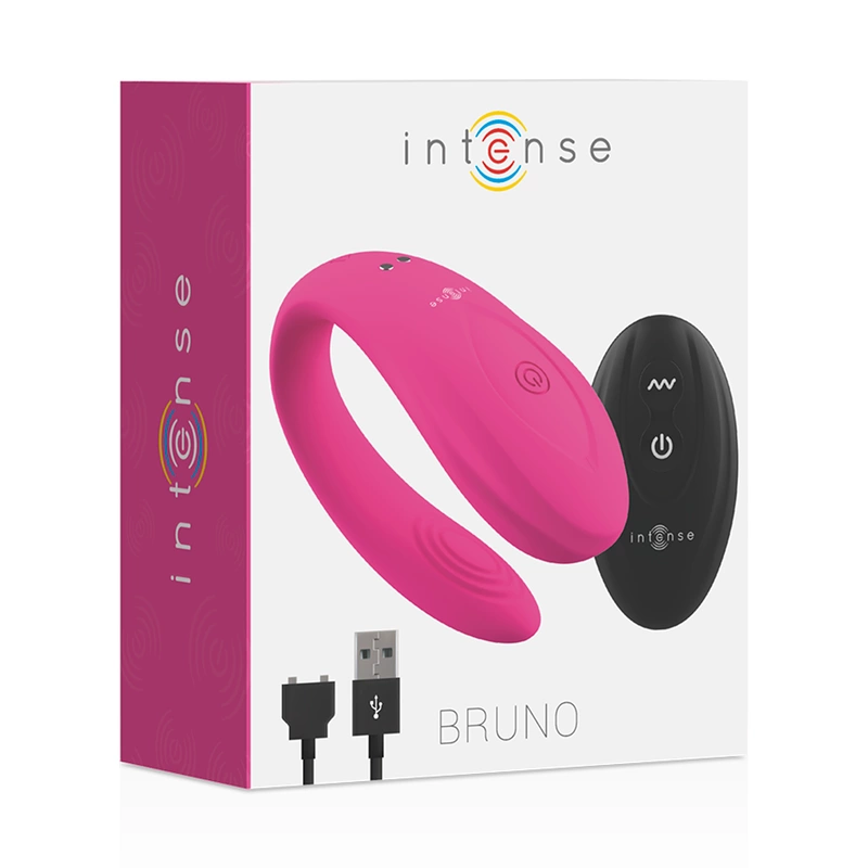 Intense Bruno Partner Double Motor Pink – nuotolinio valdymo silikoninis prietaisas