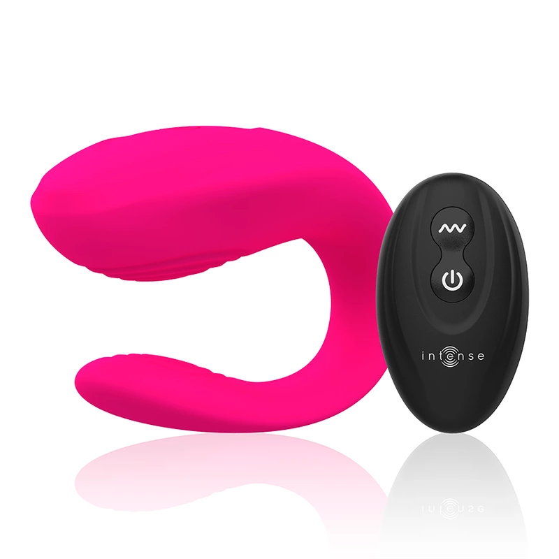 Intense Bruno Partner Double Motor Pink – nuotolinio valdymo silikoninis prietaisas