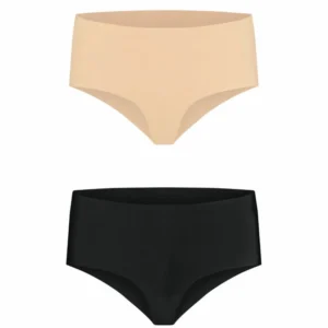 Bye Bra Seamless Invisible Highbrief Panties 2-Pack Size S Beige