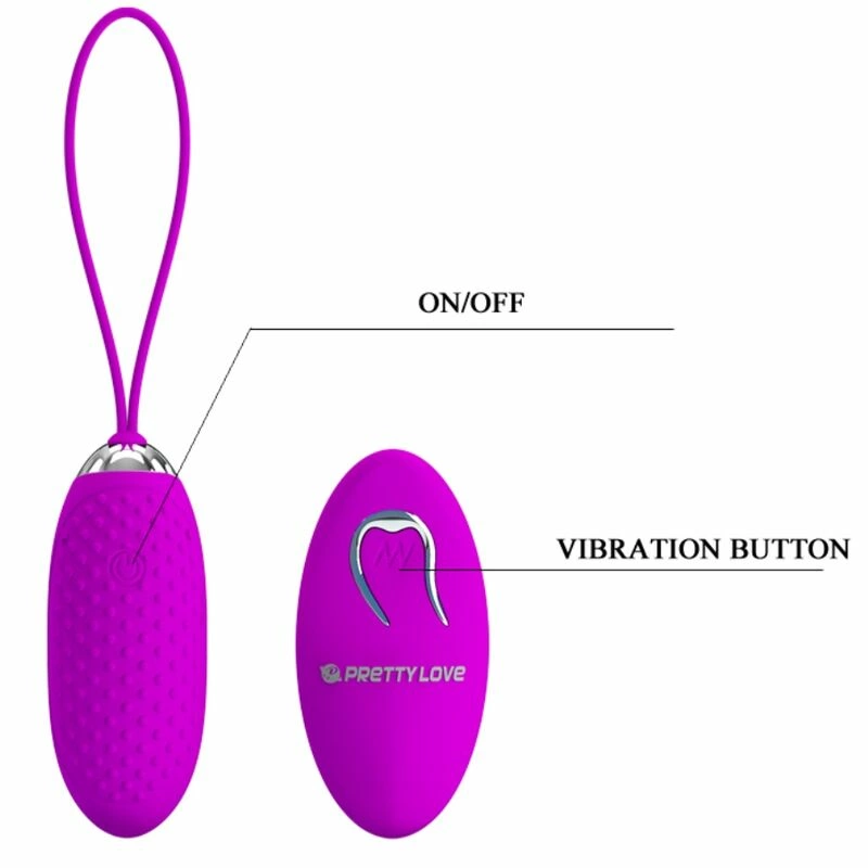 Pretty Love Joanna Wireless Vibrating Egg 12 Modes Silicone Pink