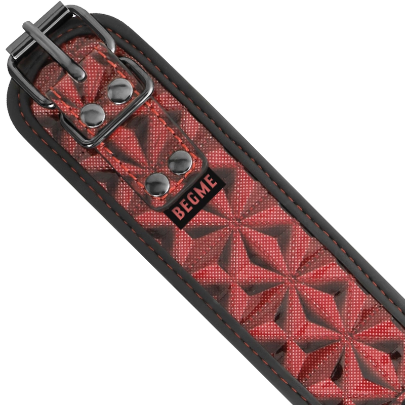 BEGME Red Edition Premium Vegan Leather Collar with Neoprene Lining