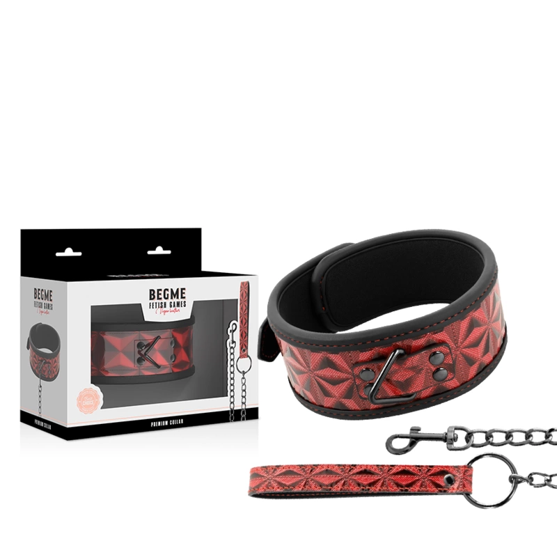 BEGME Red Edition Premium Vegan Leather Collar with Neoprene Lining