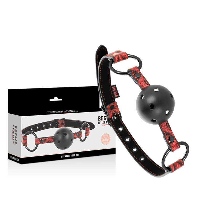 Begme Red Edition Vegan Leather Breathable Jaw Restraint 65cm