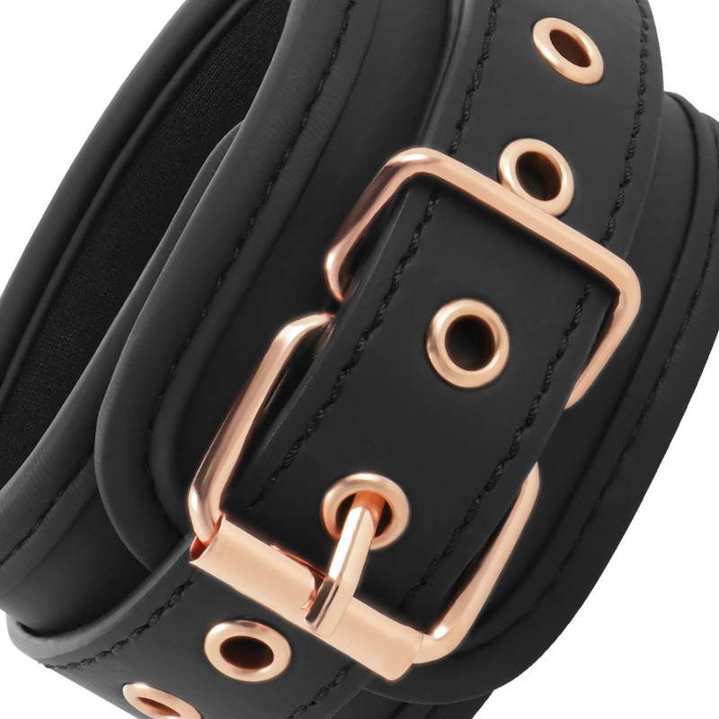 Coquette Chic Desire Fantasy Vegan Leather Ankle Cuffs with Neoprene Lining