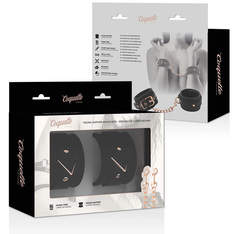 COQUETTE CHIC DESIRE Vegan Leather Adjustable Handcuffs Nickel-Free