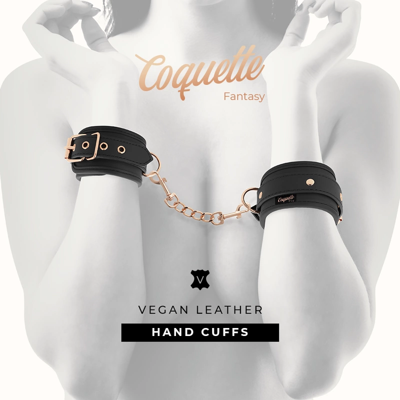 COQUETTE CHIC DESIRE Vegan Leather Adjustable Handcuffs Nickel-Free