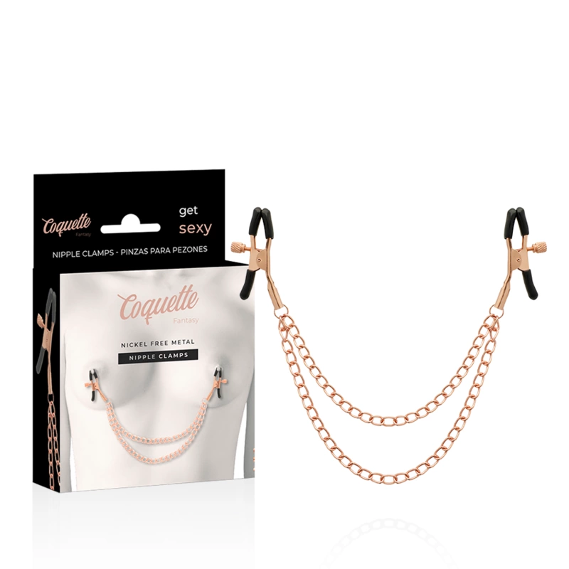 Coquette Chic Desire metalinės grandinėlės spenelių priedas – be nikelio, reguliuojamas