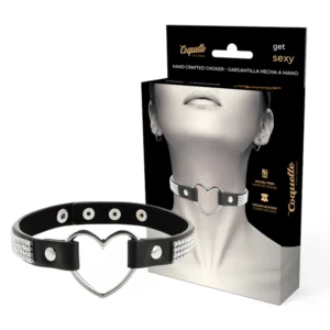 Coquette Chic Desire Vegan Odinis Heart Choker juodas 39cm