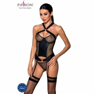 Passion Amanda Corset L/XL Eco-Friendly Leather & Mesh Design