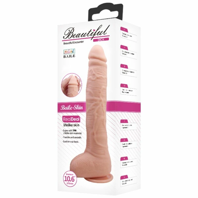 Baile Flexible Skin-Like Model, 28cm, Suction Base, Soft TPR