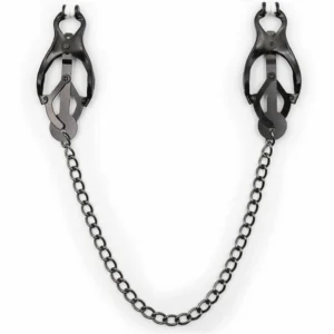 OHMAMA Adjustable Nipple Clamps with Black Metal Chain, Nickel-Free